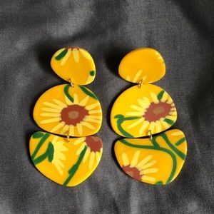 van gogh sunflowers inspired earrings